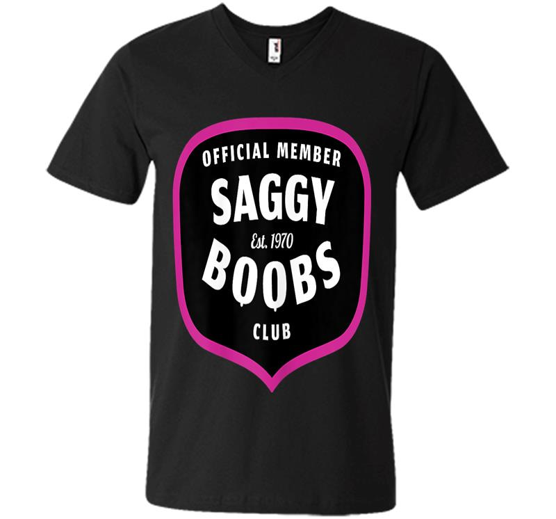 Funny 50th Birthday 1970 Official Member Saggy Boobs Club V-neck T-shirt