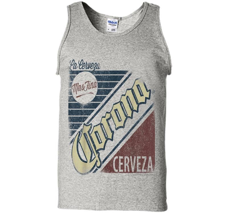 Grey Corona Logo Short Sleeve Adult Mens Tank Top