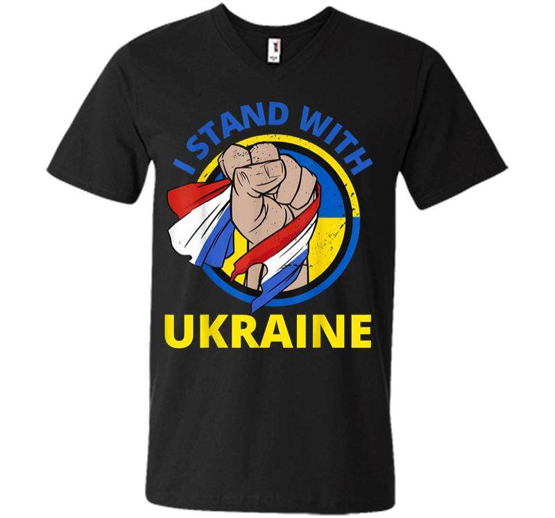 I Stand With Ukraine Support Ukrainian American V-neck T-shirt