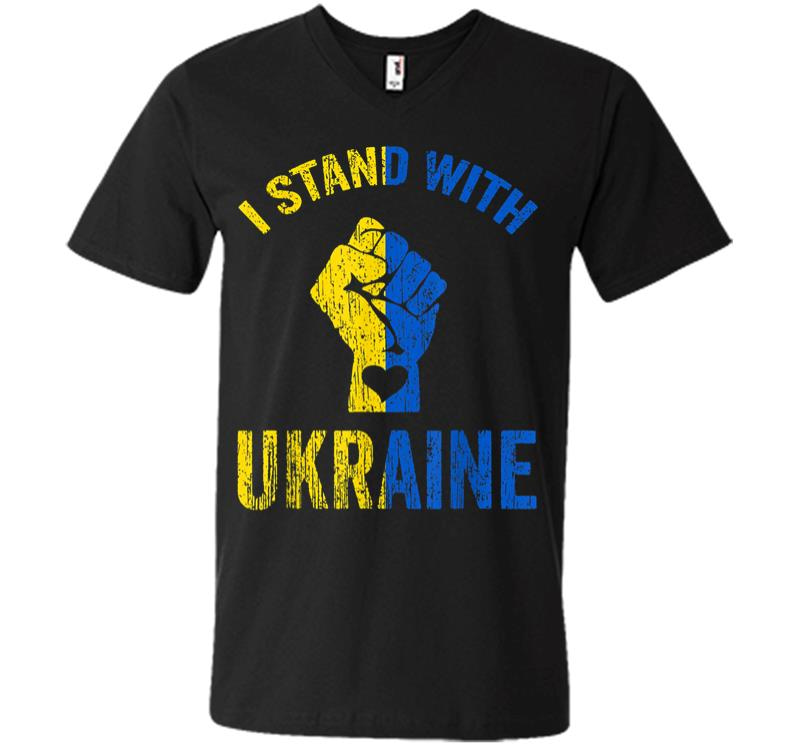 I Stand With Ukraine Ukraine Flag Ukrainian Love V-neck T-shirt