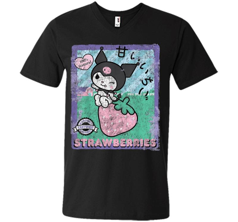 Kuromi Strawberry Picking Strawberries Farm V-neck T-shirt