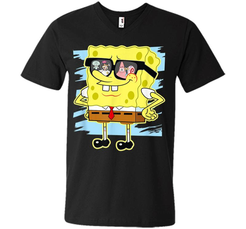 Mademark X SpongeBob SquarePants SpongeBob Reflection In Sunglasses V-neck T-shirt
