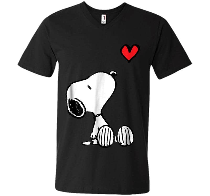 Peanuts Heart Sitting Snoopy V-neck T-shirt