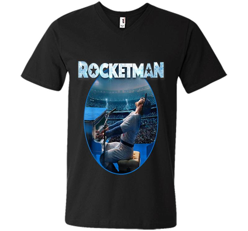 Rocketman Official Elton John Piano Image V-neck T-shirt