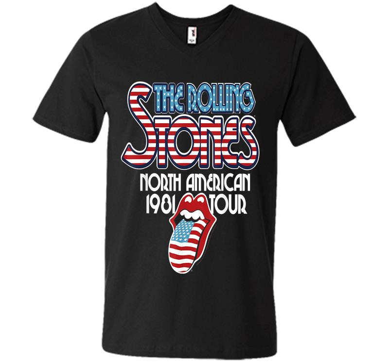 Rolling Stones Official Na Tour 1981 V-neck T-shirt