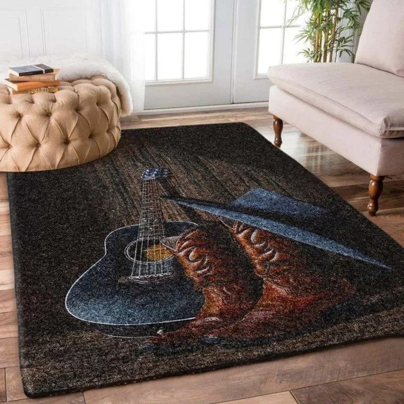 Cowboy Boot And Guitar Rectangle Limited Edition Amazon Best Seller Sku 267653 Rug