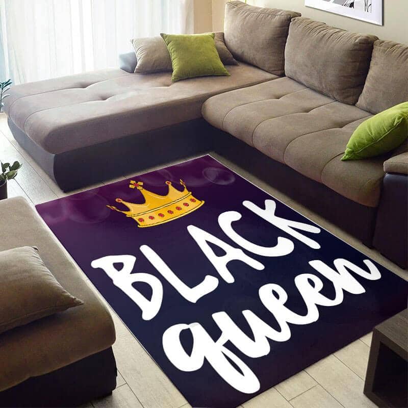 Cool African American Pretty Inspired Melanin Girl Black Queen Themed Room Rug