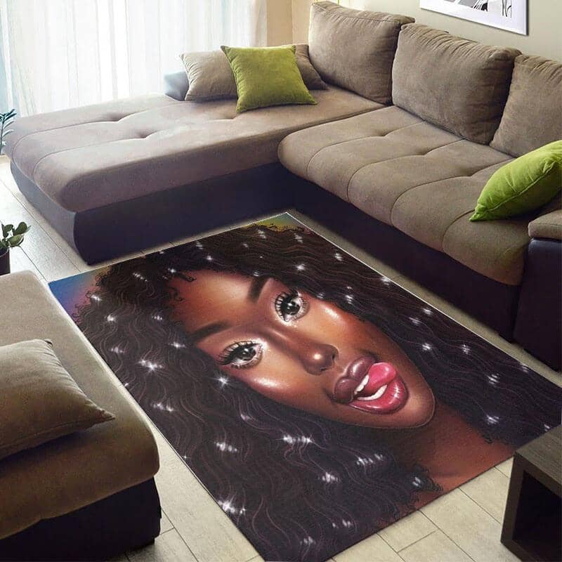 Trendy African Style Cute Afrocentric Afro Girl Themed Room Rug
