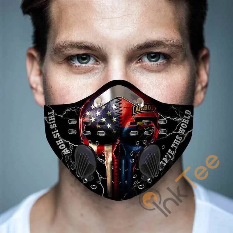 101st Airborne Division Punisher Flagfilter Activated Carbon Pm 2.5 Fm Face Mask