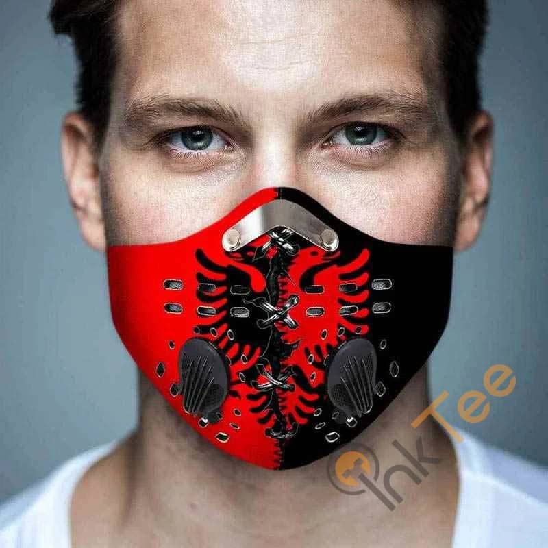 Albania Flag Filter Activated Carbon Pm 2.5 Fm Face Mask