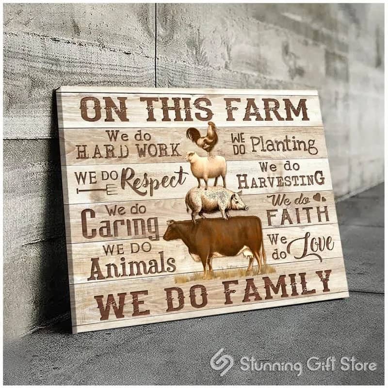 Farm Animals On This Farm Unframed / Wrapped Canvas Wall Decor Poster