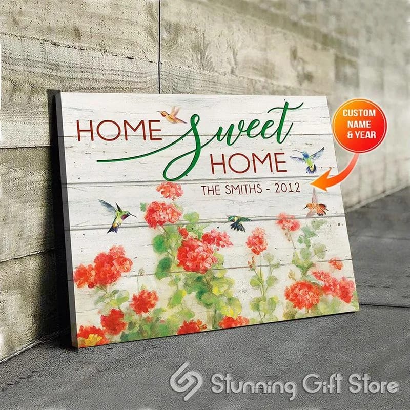 Hummingbird Home Sweet Home Unframed / Wrapped Canvas Wall Decor Poster