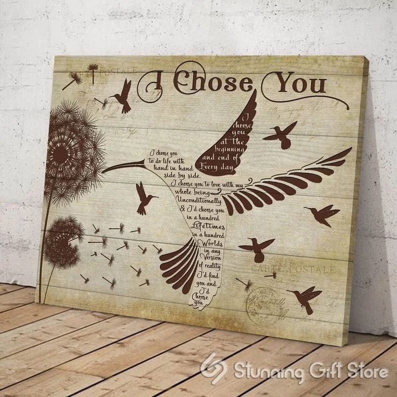 Hummingbird I Choose You Unframed / Wrapped Canvas Wall Decor Poster