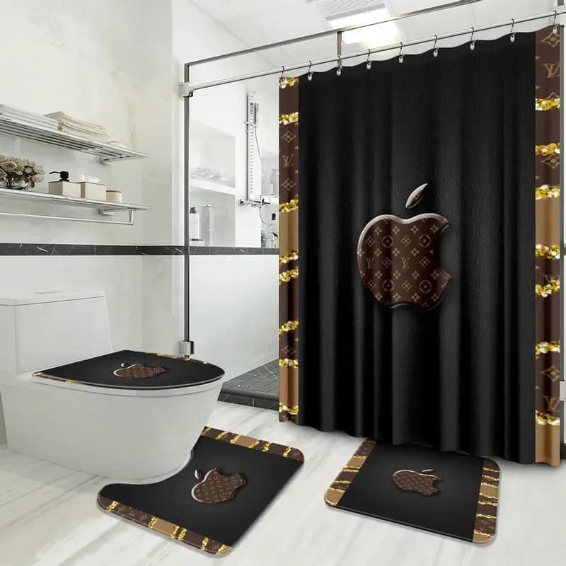Louis Vuitton Apple Logo Limited Luxury Brand Bathroom Sets