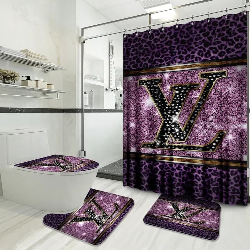 Louis Vuitton Violet Logo Limited Luxury Brand Bathroom Sets