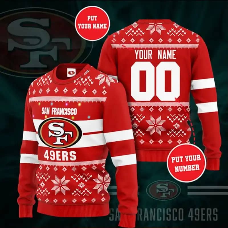 Personalized San Francisco 49ers Ugly Christmas Sweater