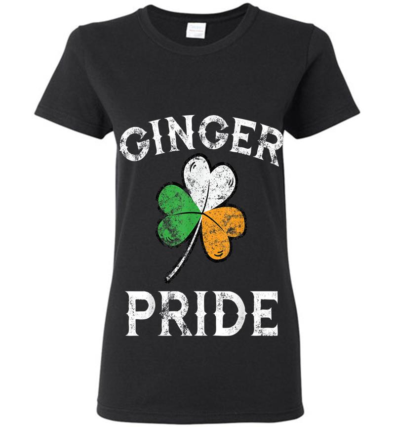 Awesome Ginger Pride St Patricks Day Irish Flag Clover Womens T-Shirt