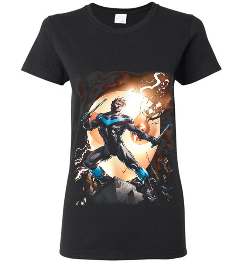 Batman Nightwing Against Owls Womens T-Shirt