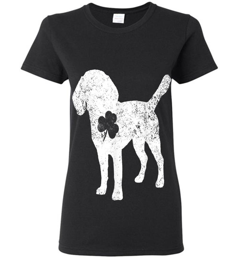 Beagle Irish Clover St Patrick Day Dog Womens T-Shirt