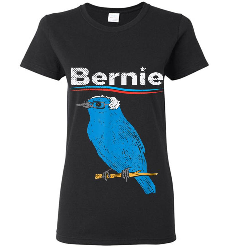 Bernie Sanders Blue Bird Glasses Wig 2020 Election President Womens T-Shirt