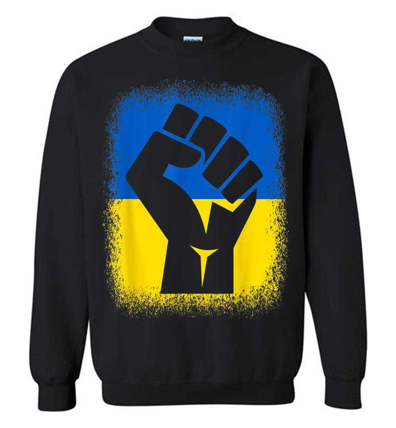 Bleached Shirts Fist Flag I Stand With Ukraine Solidarity Sweatshirt