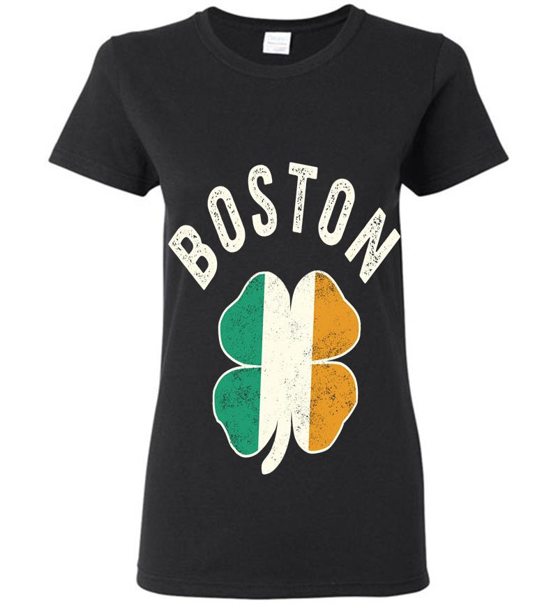 Boston Shamrock - Irish St Patrick'S Day Celtic Womens T-Shirt
