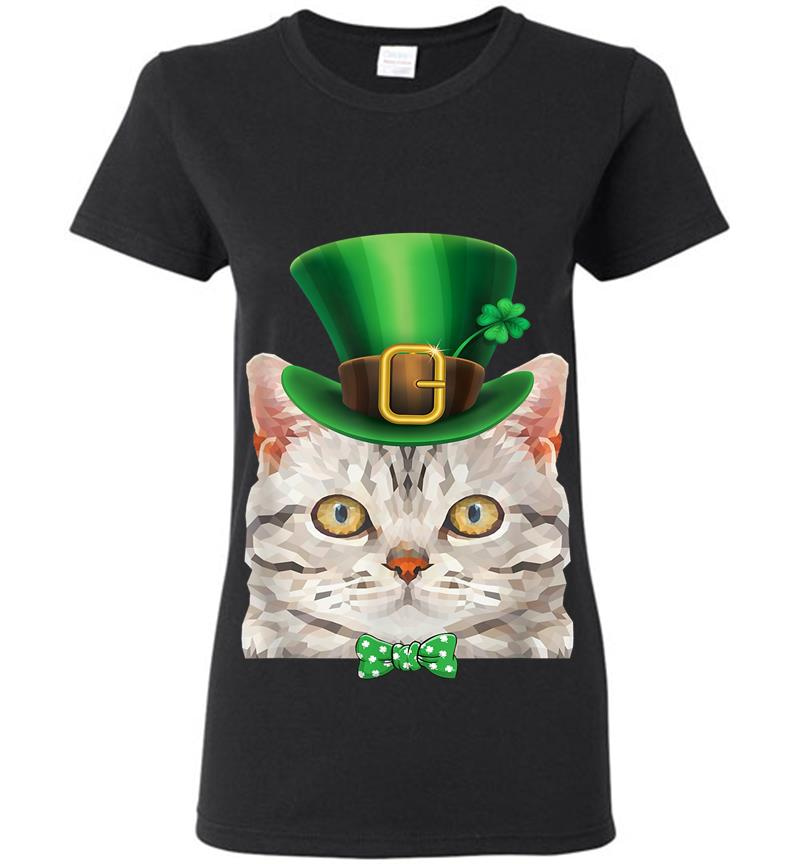 Cat Leprechaun St Patricks Day Kitty Kitten S Womens T-Shirt