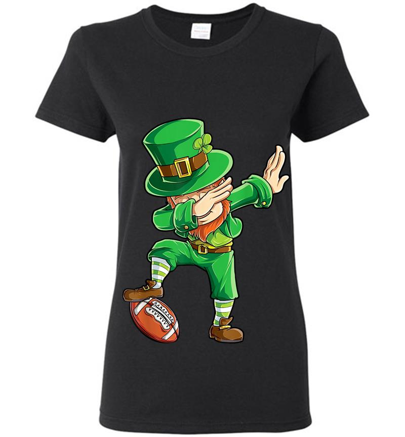 Dabbing Leprechaun Football St Patricks Day Boys Kids Sports Womens T-Shirt