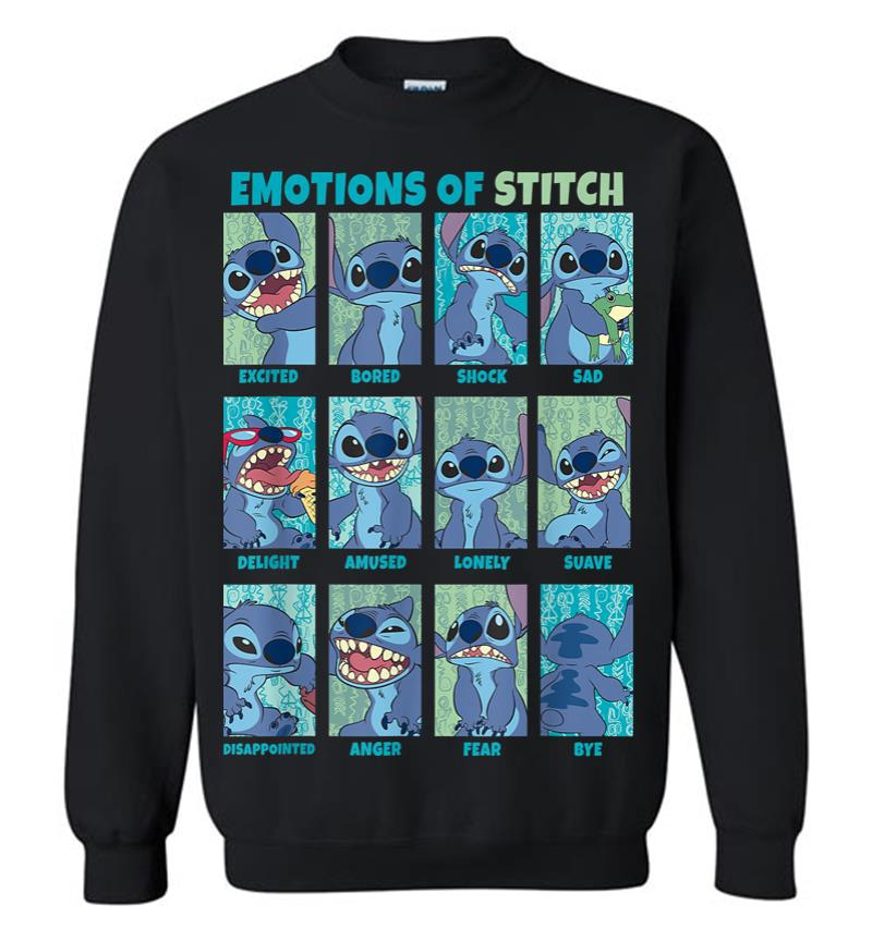Disney Lilo Stitch Emotions Of Stitch Panels Sweatshirt