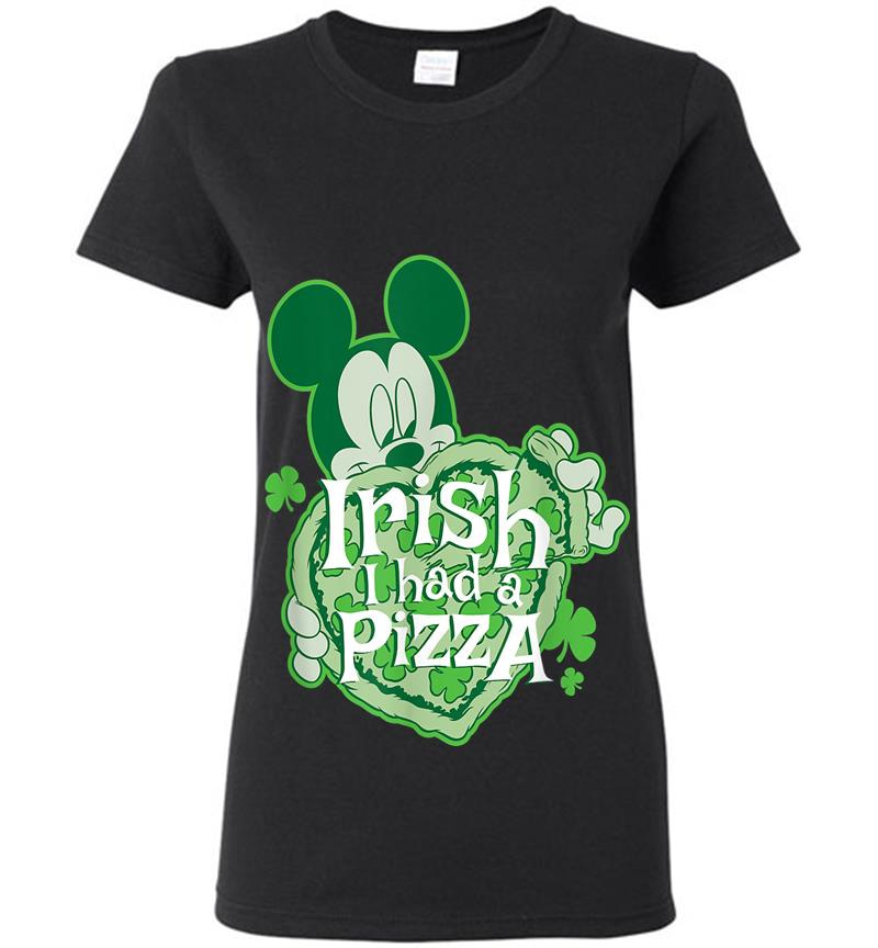 Disney Mickey Irish I Had Pizza St. Patrick'S Day Womens T-Shirt