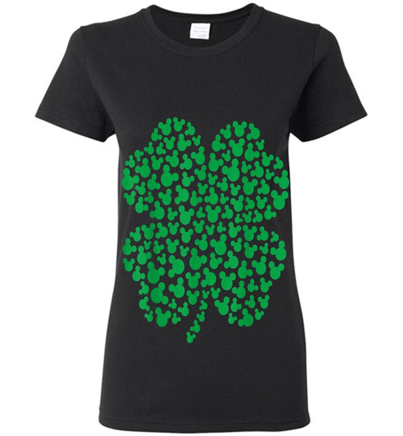 Disney Mickey Mouse Green Icons Shamrock St. Patrick'S Day Womens T-Shirt