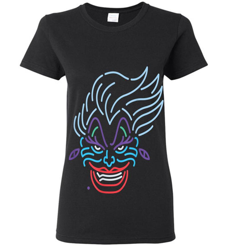 Disney Ursula Neon Face Womens T-shirt
