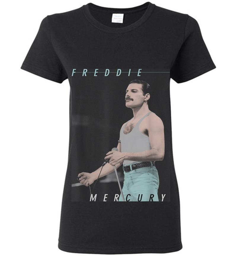 Freddie Mercury Official Blue Jeans Live Icon Womens T-shirt