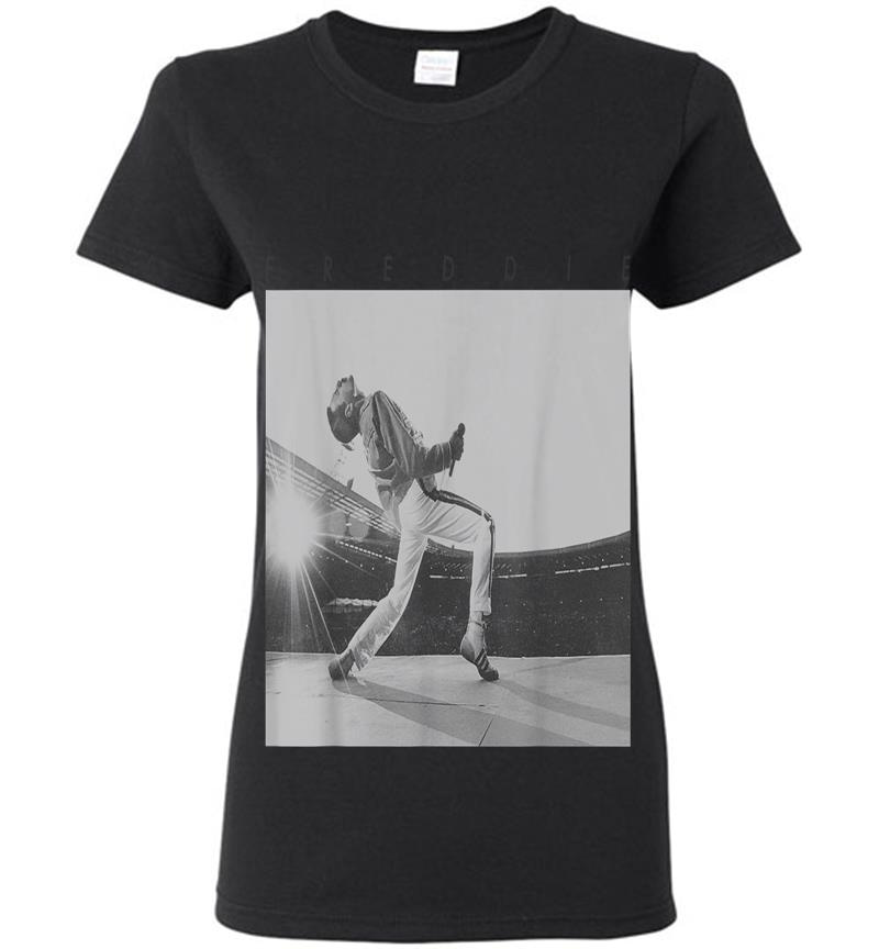 Freddie Mercury Official Howl Stage Icon B&w Photo Womens T-shirt