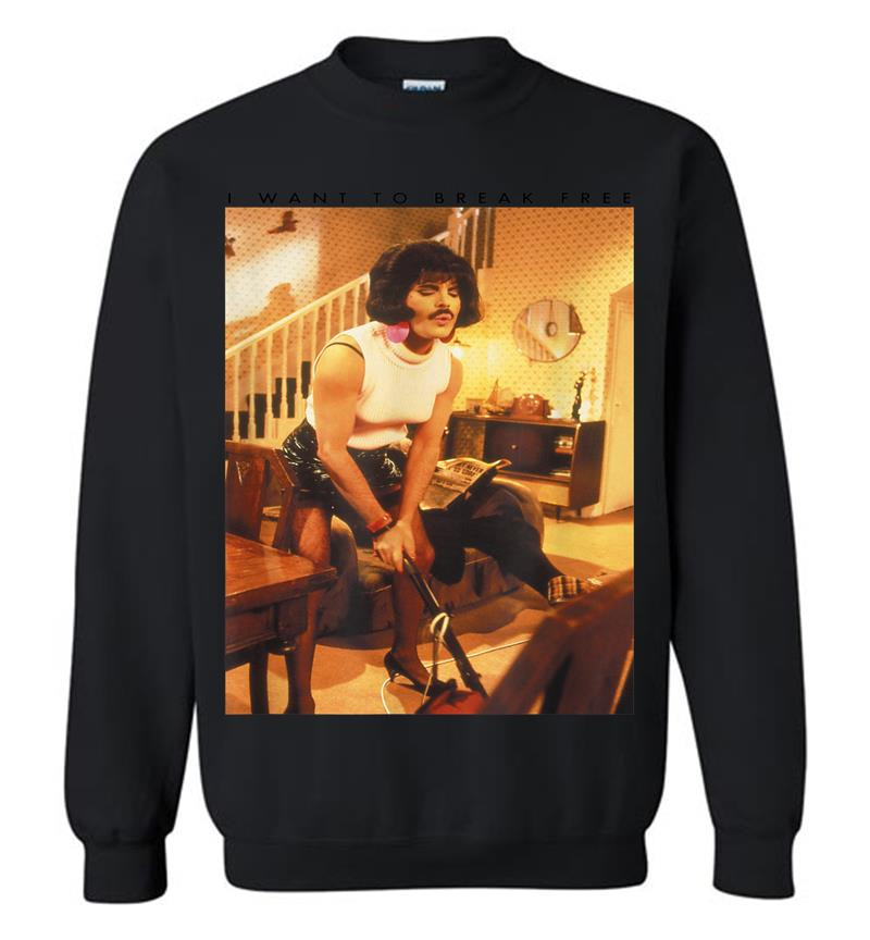 Freddie Mercury Official I Want To Break Free Hoover Sweatshirt