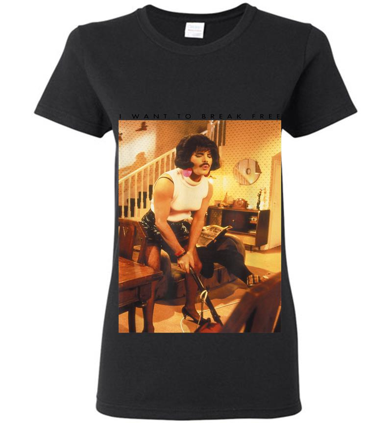 Freddie Mercury Official I Want To Break Free Hoover Womens T-shirt