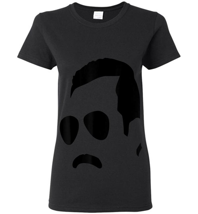 Freddie Mercury Official Monochrome Block Face Womens T-shirt