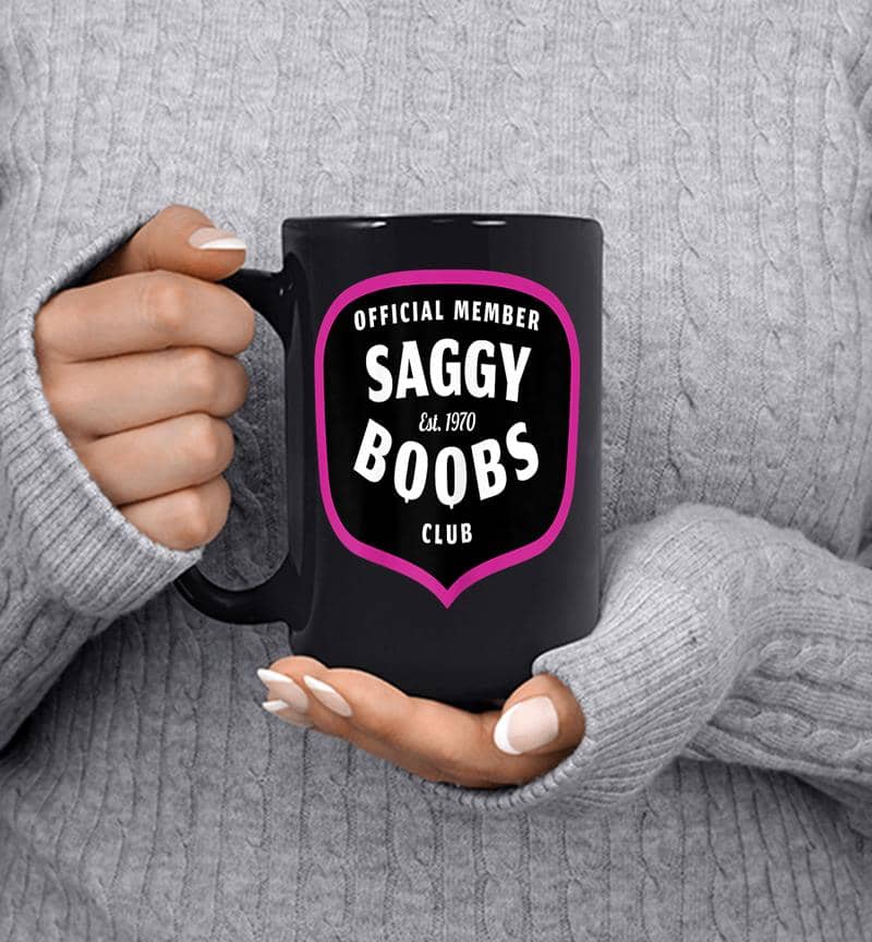 Funny 50th Birthday 1970 Official Member Saggy Boobs Club Mug Inktee