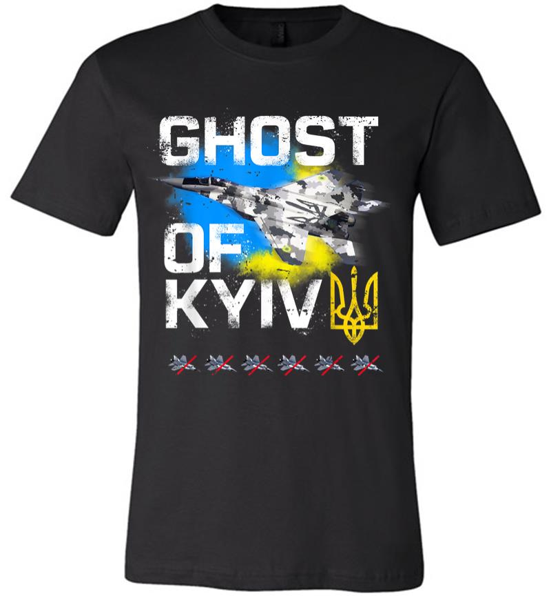 Ghost Of Kyiv Ukraine Fighter Jet Premium T-shirt