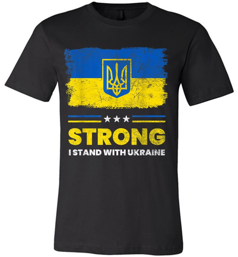 I Stand With Ukraine Flag Ukrainian Flag Ukraine Premium T-shirt