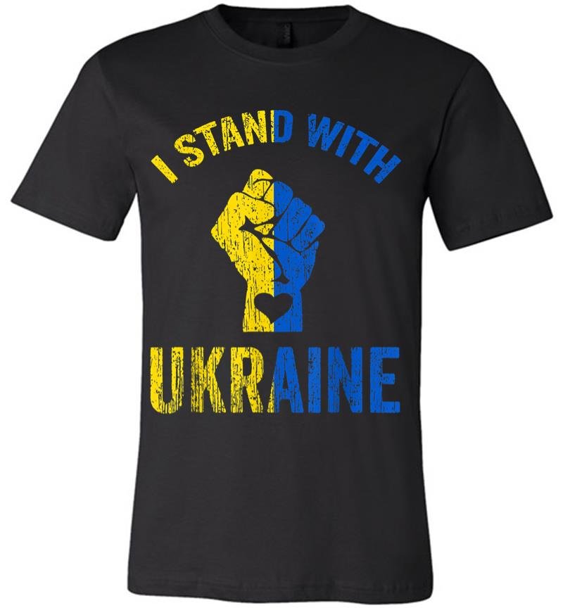 I Stand With Ukraine Ukraine Flag Ukrainian Love Premium T-shirt