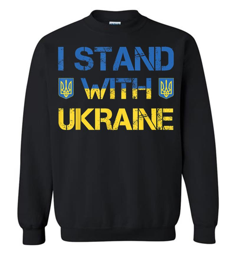 I Stand With Ukraine Ukrainian Flag Supporting Ukraine Sweatshirt