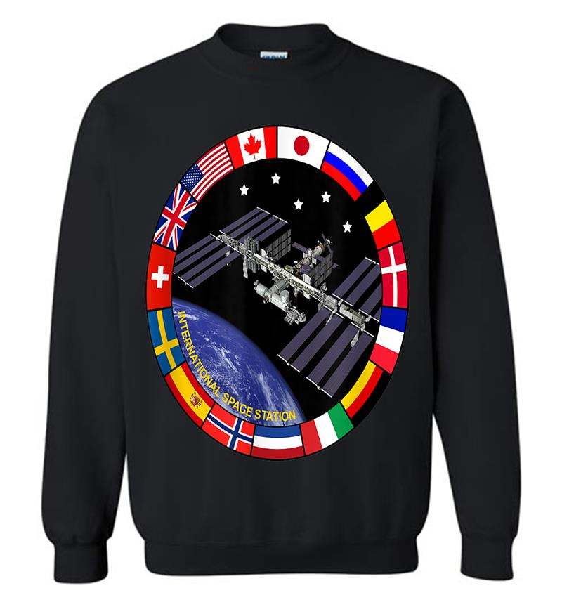 International Space Station Nasa Iss Flag Logo Sweatshirt