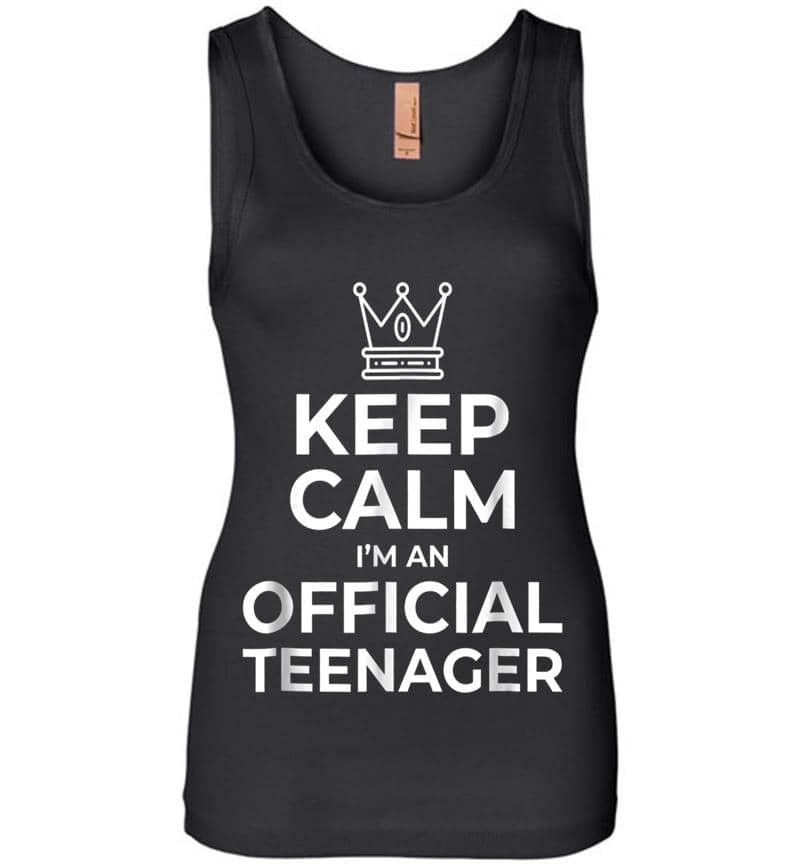 Keep Calm Birthday Official Nager 13th Funny Boy Womens Jersey Tank Top