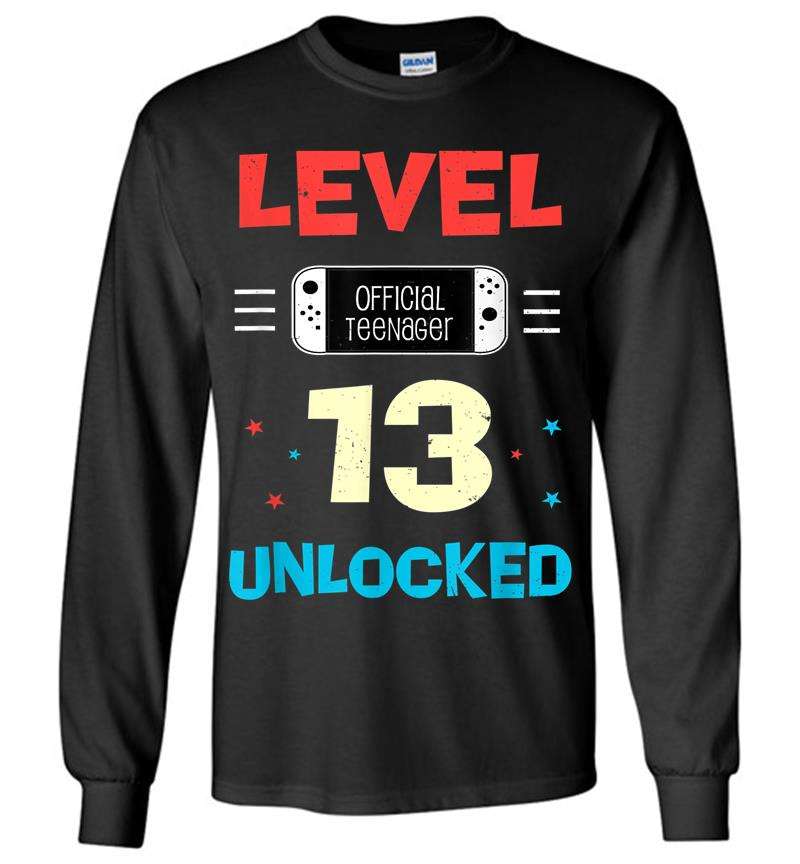 Level 13 Unlocked Official Nager 13th Birthday Gamer Long Sleeve T-shirt