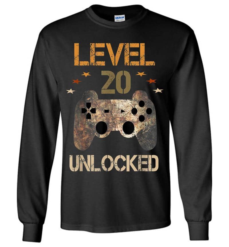 Level 20 Unlocked Official Youth 20th Birthday Gamer Long Sleeve T-shirt