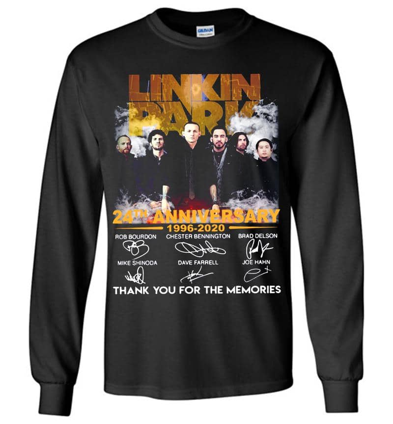 Linkin Park Rock Band 24Th Anniversary 1996-2020 Thank You For The Memories Long Sleeve T-Shirt