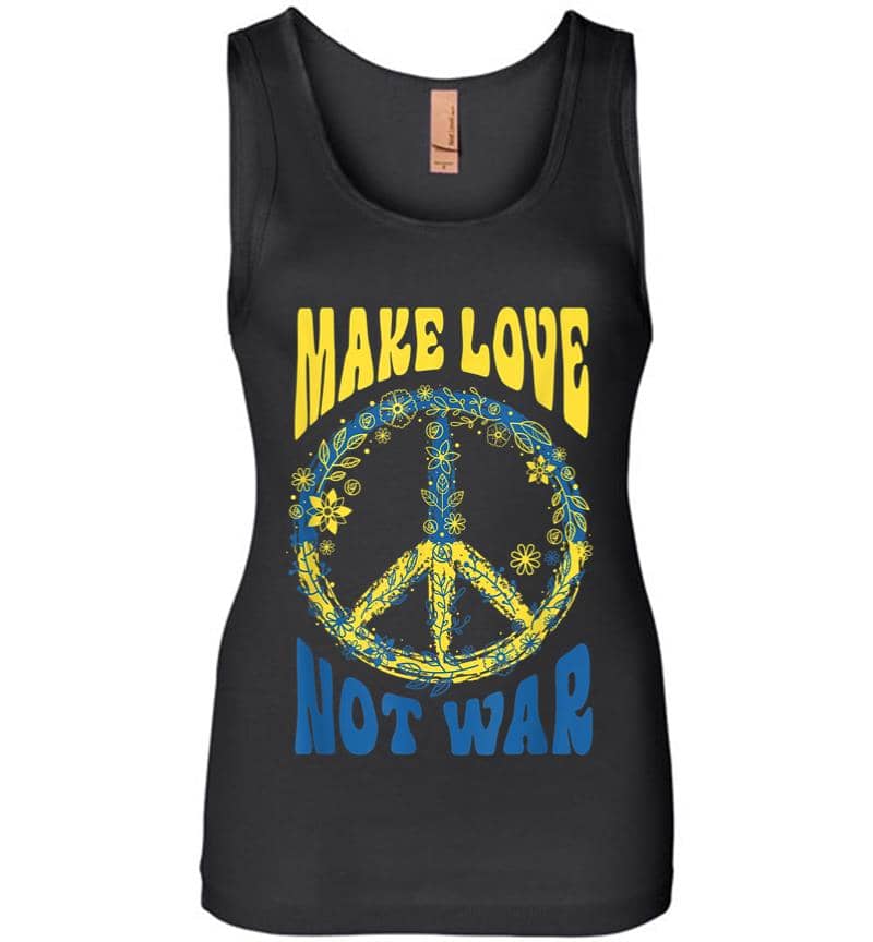 Make Love Not War Support Ukraine Women Jersey Tank Top