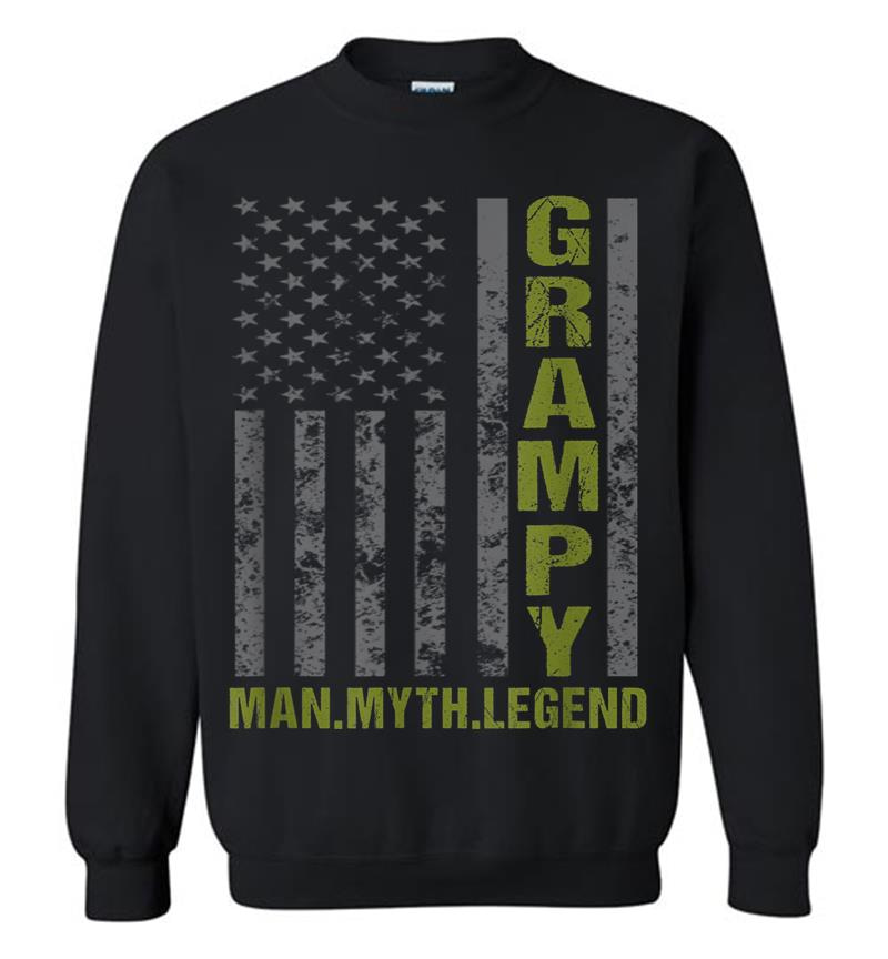 Mens Grampy Gift Man Myth Legend American Flag Sweatshirt