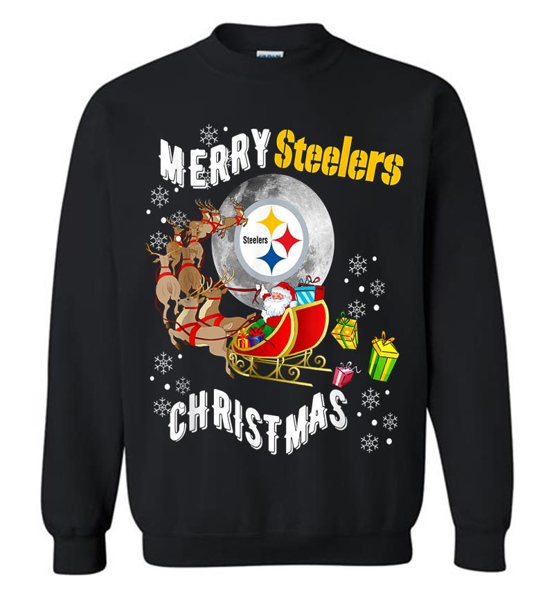 Merry Christmas Football Pittsburgh Steeler Fan Xmas Sweatshirt